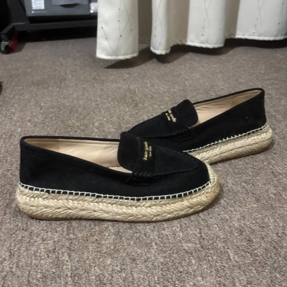 NEW Kate Spade Black Canvas Shoes Sz 7.5